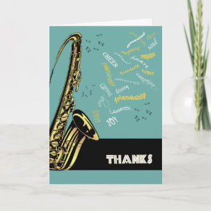 Jazz Saxophone Hartelijk dank Bedankkaart