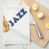 Jazz Saxophone Kitchen Towel Theedoek (Quarter Fold)