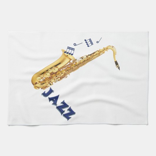 Jazz Saxophone Kitchen Towel Theedoek (Horizontaal)