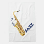 Jazz Saxophone Kitchen Towel Theedoek (Verticaal)