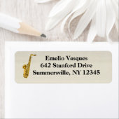 Jazz Saxophone Return Address Label (Insitu)