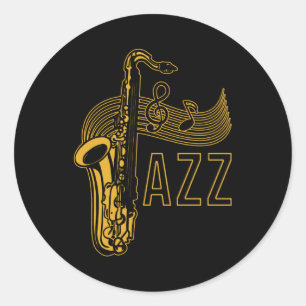 Jazz Saxophonist Gift Ronde Sticker