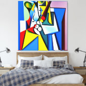 Jazz Saxophonist | kunst door Kubilay An Canvas Afdruk (Insitu (Slaapkamer))