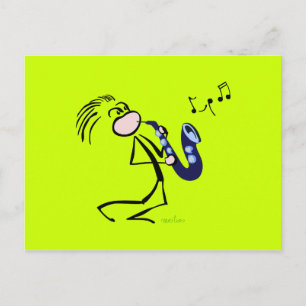 Jazz saxophonisten briefkaart
