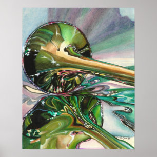 Jazz Shine Waterverf Print