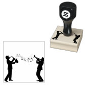 jazz silhouette musicus trumpet 	rubberstempel (Gestempeld)