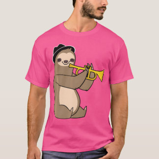 Jazz Sloth Trompet Grappige Muzikant T-shirt