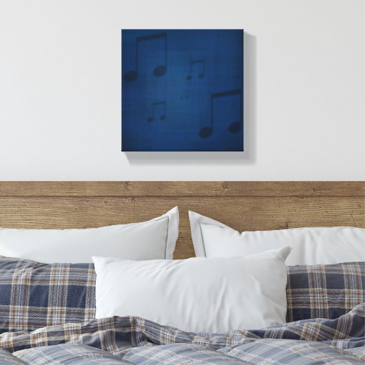 Jazz sur toile bleu enveloppée Imprimer (Insitu(Chambre))
