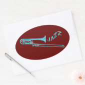 Jazz Trombone Ovale Sticker (Envelop)