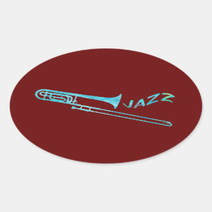 Jazz Trombone Ovale Sticker