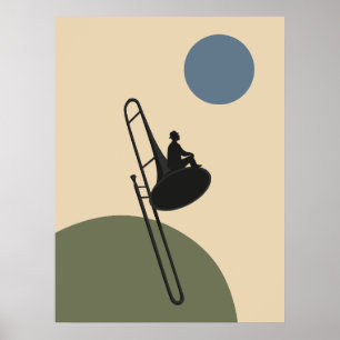 Jazz Trombone Print Bauhaus Muziek