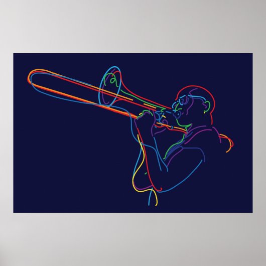 Jazz trombone-speler poster (Voorkant)