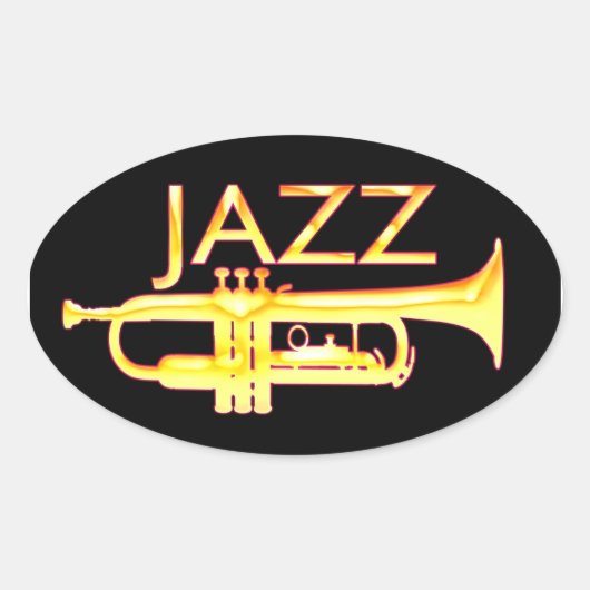 Jazz trompet ovale Stickers (Voorkant)