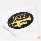 Jazz trompet ovale Stickers (Envelop)