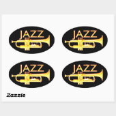 Jazz trompet ovale Stickers (Vel)