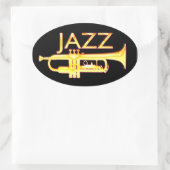 Jazz trompet ovale Stickers (Tas)