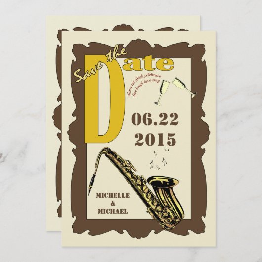 Jazz uit het goede oude tijden Bewaar de datum Kaart (Voorkant / Achterkant)