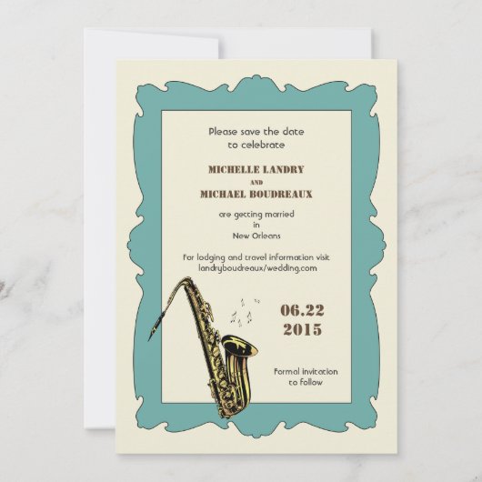 Jazz uit het goede oude tijden Bewaar de datum Kaart (Achterkant)