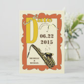 Jazz uit het goede oude tijden Save the Date Kaart (Staand voorkant)