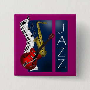 Jazz Vierkante Button 5,1 Cm