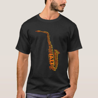 Jazz Woord Van Saxofoon T-shirt