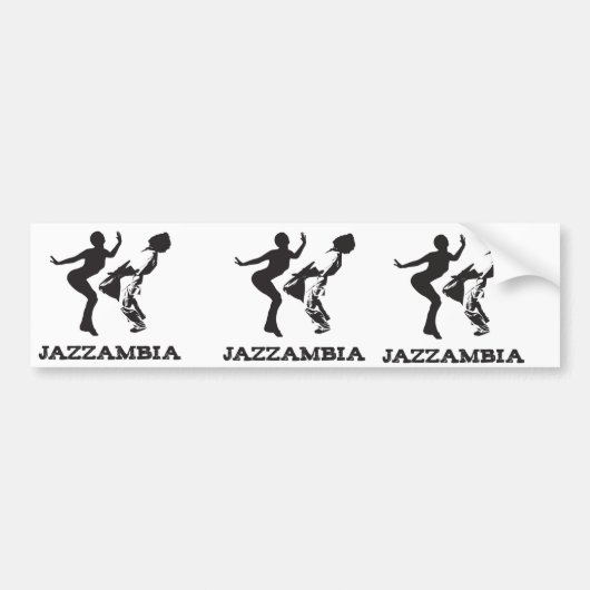 JAZZAMBIA bumpersticker White (Voorkant)