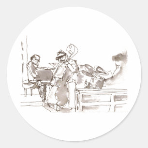 jazzbandkunst ronde sticker