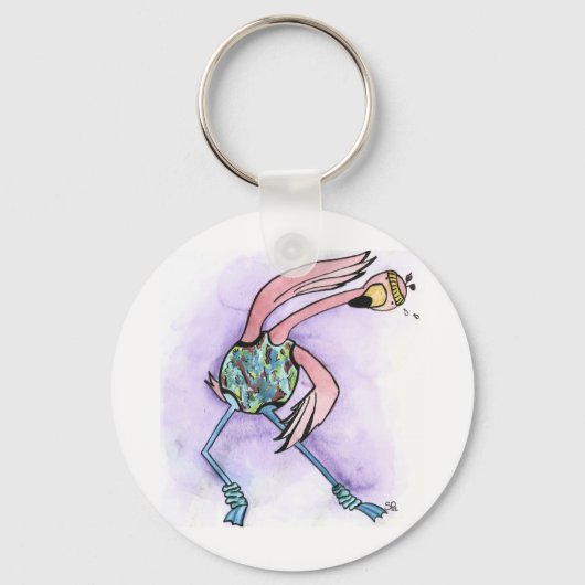 Jazzercise Flamingo Sleutelhanger (Voorkant)
