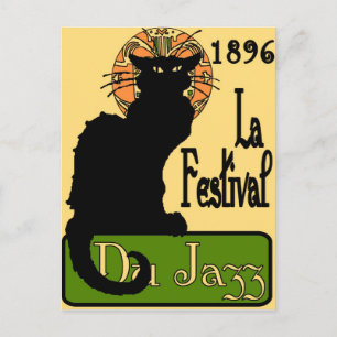 JazzFest Chat Noir 1896 Briefkaart