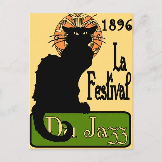 JazzFest Chat Noir 1896 Briefkaart (Voorkant)