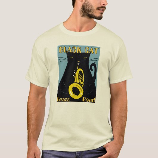 Jazzfestival, Zwarte katten T-shirt (Voorkant)