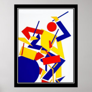 Jazzmuziekfestival Art Deco Vintage Poster
