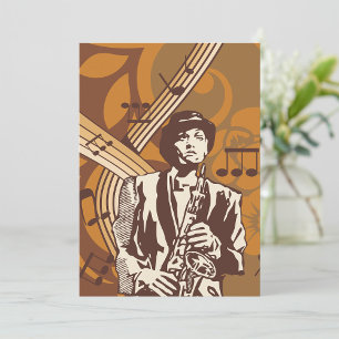 Jazzmuzikant met saxofoon kaart