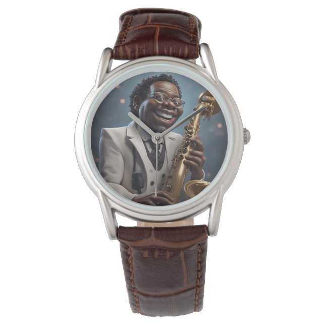 jazzmuzikanten horloge (Voorkant)