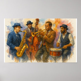 Jazzmuzikanten Poster