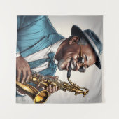 jazzmuzikanten wandkleed (Voorkant (horizontaal))