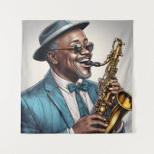 jazzmuzikanten wandkleed (Voorkant)