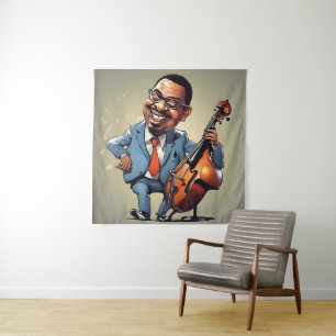 jazzmuzikanten wandkleed