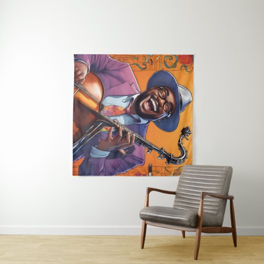 jazzmuzikanten wandkleed (In Situ (horizontaal))