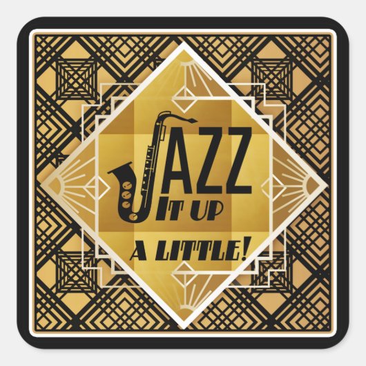 jazzstickers vierkante sticker (Voorkant)