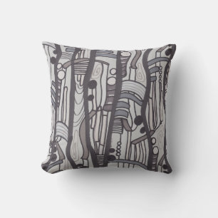 Jazzy Abstract Grays Pillow Kussen