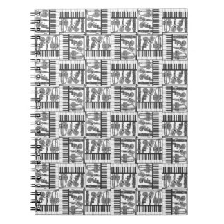 Jazzy Black en White Music Notitieboek