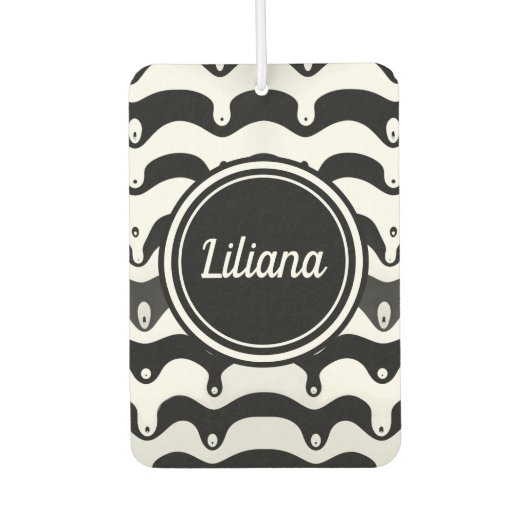 Jazzy Black en White Smelting Zebra Stripes Luchtverfrisser (Voorkant)