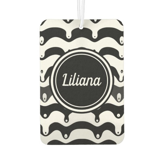 Jazzy Black en White Smelting Zebra Stripes Luchtverfrisser (Achterkant)