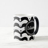 Jazzy Black en White Smelting Zebra Stripes Magische Mok (Voorkant rechts)