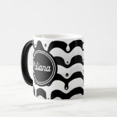 Jazzy Black en White Smelting Zebra Stripes Magische Mok (Voorkant links)