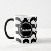 Jazzy Black en White Smelting Zebra Stripes Magische Mok (Links)