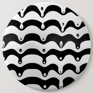 Jazzy Black en White Smelting Zebra Stripes Ronde Button 6,0 Cm