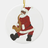 Jazzy Black Kerstkerstversiering Keramisch Ornament (Voorkant)