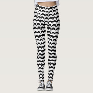 Jazzy Black & White Smelting Zebra Stripes Leggings